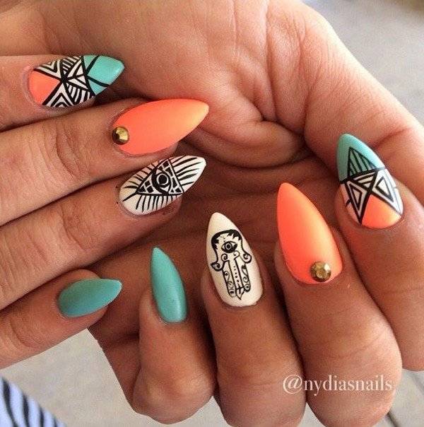 1457365185 tribal stiletto nails