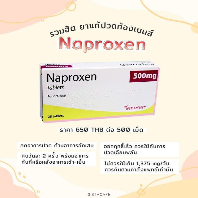 ยานาพร็อกเซนแก้ปวดท้องเมนส์ที่ควรกินตามหมอสั่ง