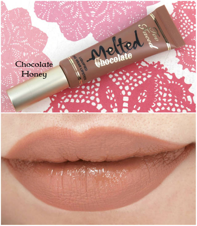 1457943957 too faced melted chocolate liquified lipstick swatches review chocolate honey