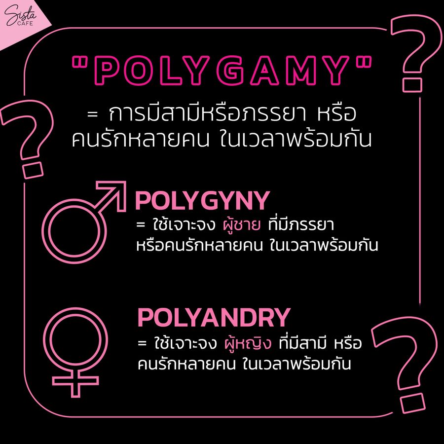 Polygamy มีสามีหรือภรรยา หรือคนรักหลายคน ในเวลาพร้อมกัน