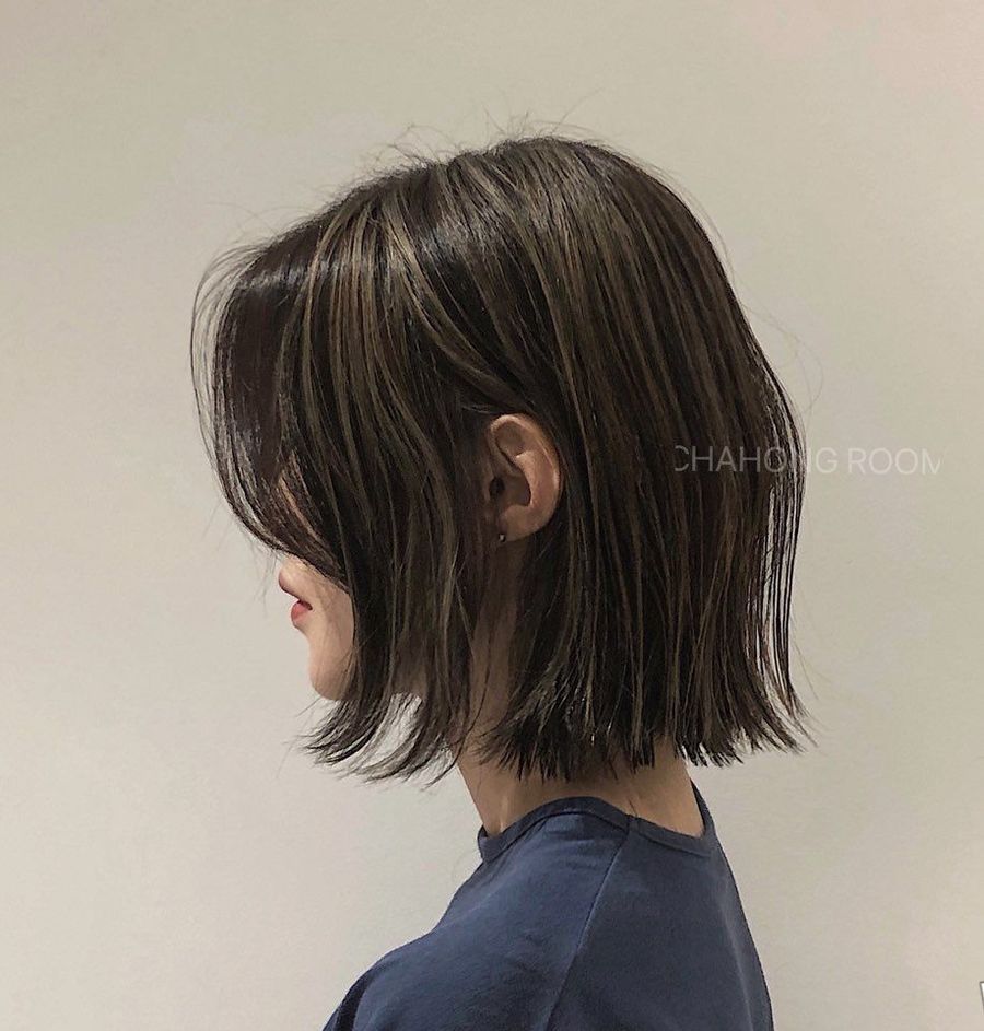 ทรงผม blunt bob ปลายผมตรงทื่อๆ