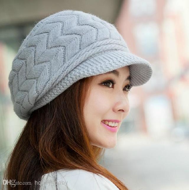 1435120102 autumn winter girls knitted cap rabbit fur