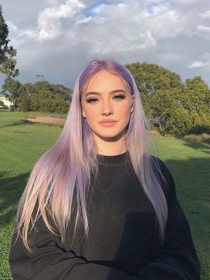 สีผมม่วงหวานๆพาสเทล