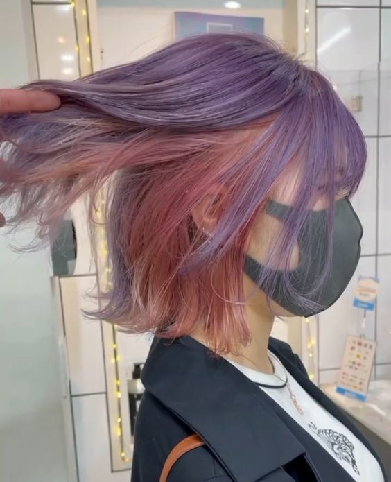 สีผมม่วงชมพูประกายบลอนด์
