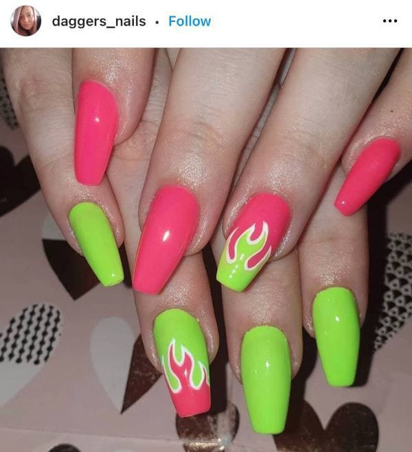 1656160310 neon pink and neon green nails