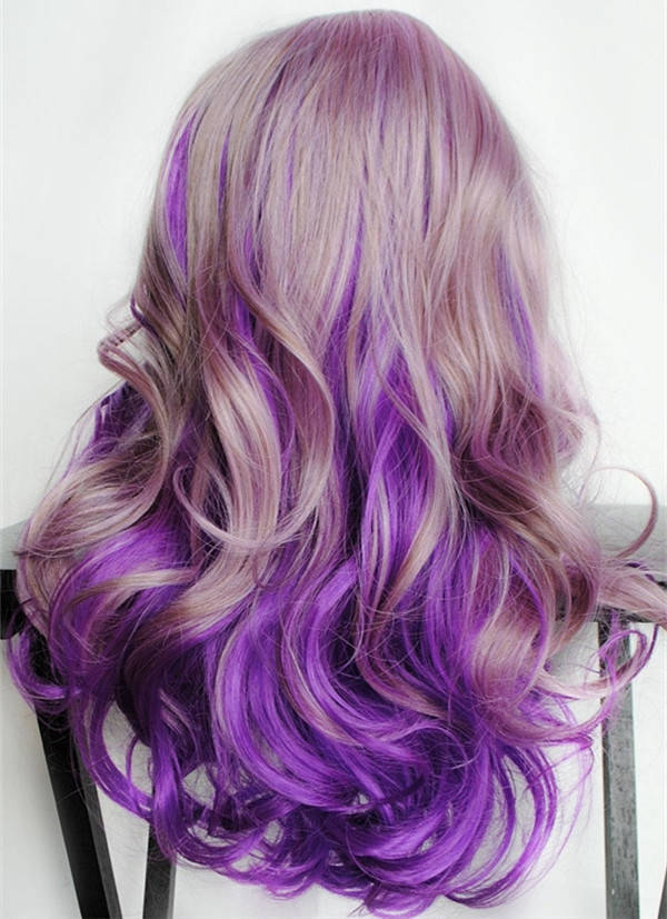 1458976663 purple ombre hair color with golden brown amazing hair color