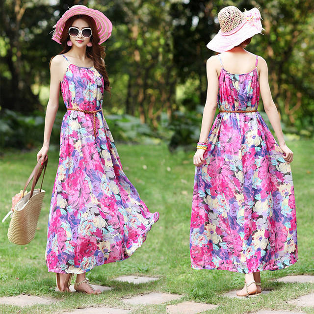 1459262346 summer beach style long dress bohemian flower fashion vintage floral dress hot sale.jpg 640x640