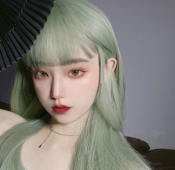 ไอเดียสีผมโทนสีเขียวมิ้นต์