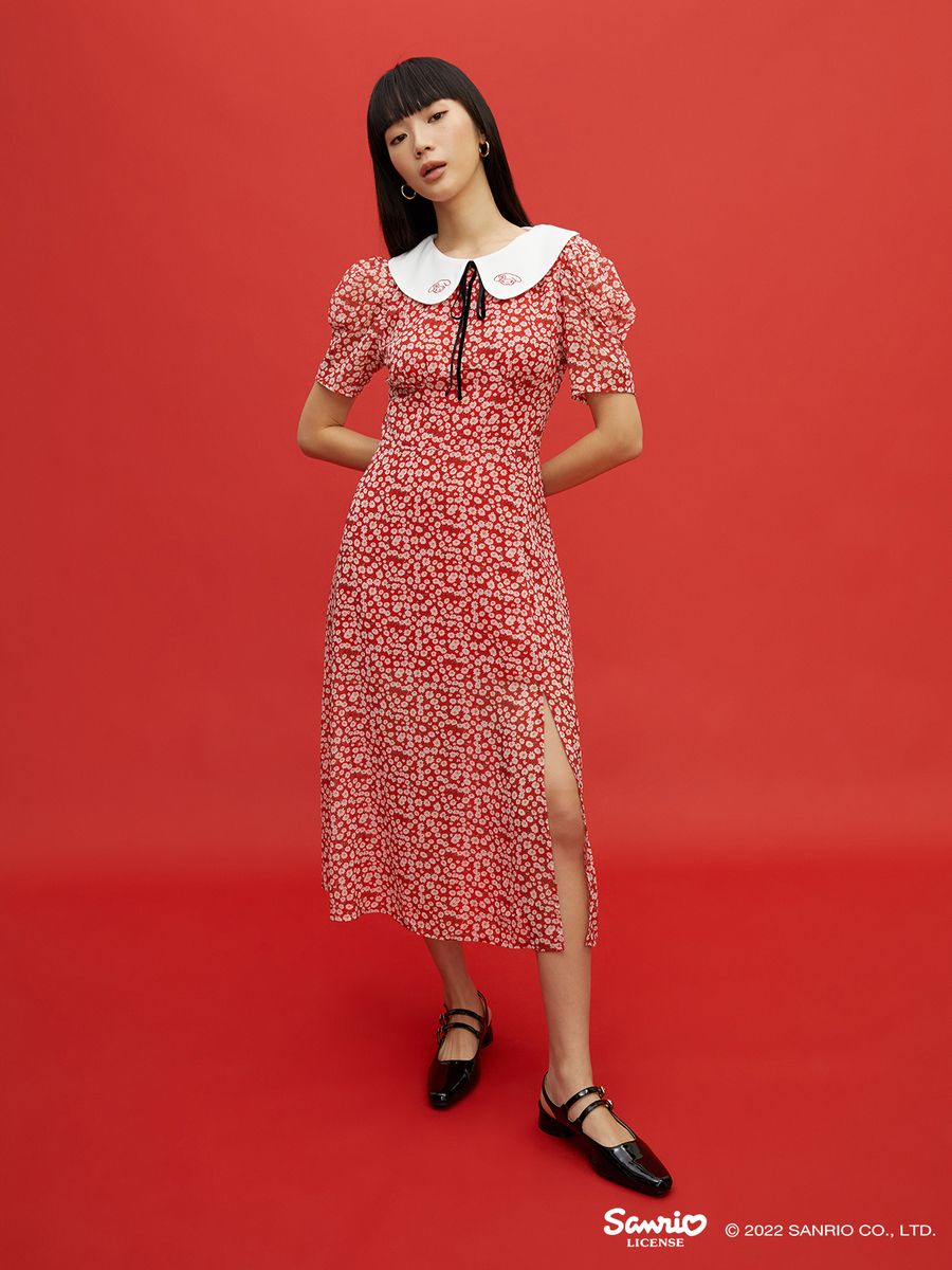 1673855797 pomelo x my melody peter pan collar dress   red  thb 1499.00  1