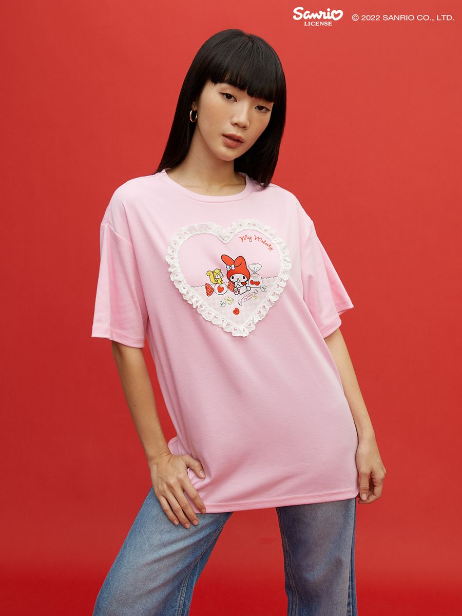 1673855830 pomelo x my melody heart oversized graphic tee   pink  thb 899.00  2