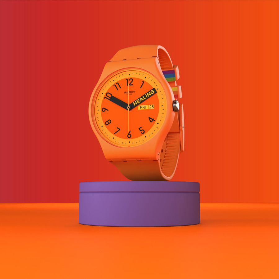 นาฬิกาข้อมือสีส้ม