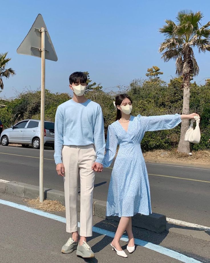 แต่งตัวคู่กับแฟน โทนสีฟ้า