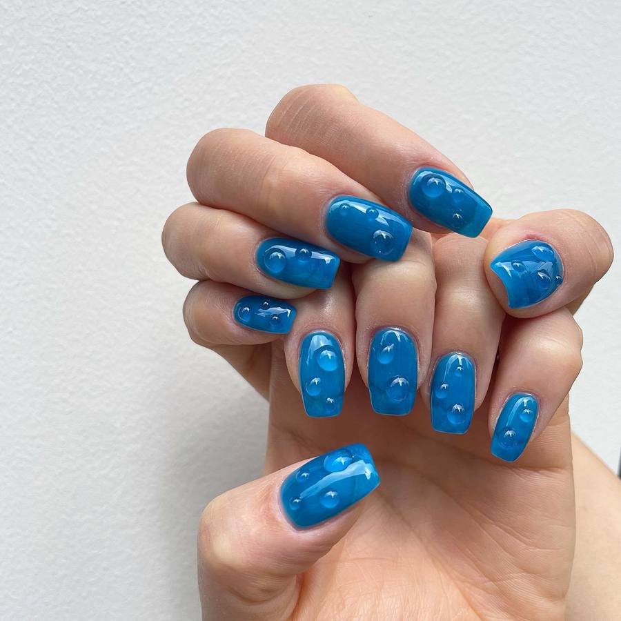 ไอเดียเล็บสีน้ำเงิน
