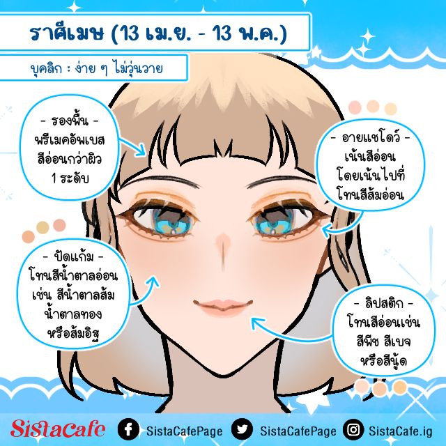 แต่งหน้าเสริมดวงราศีเมษ