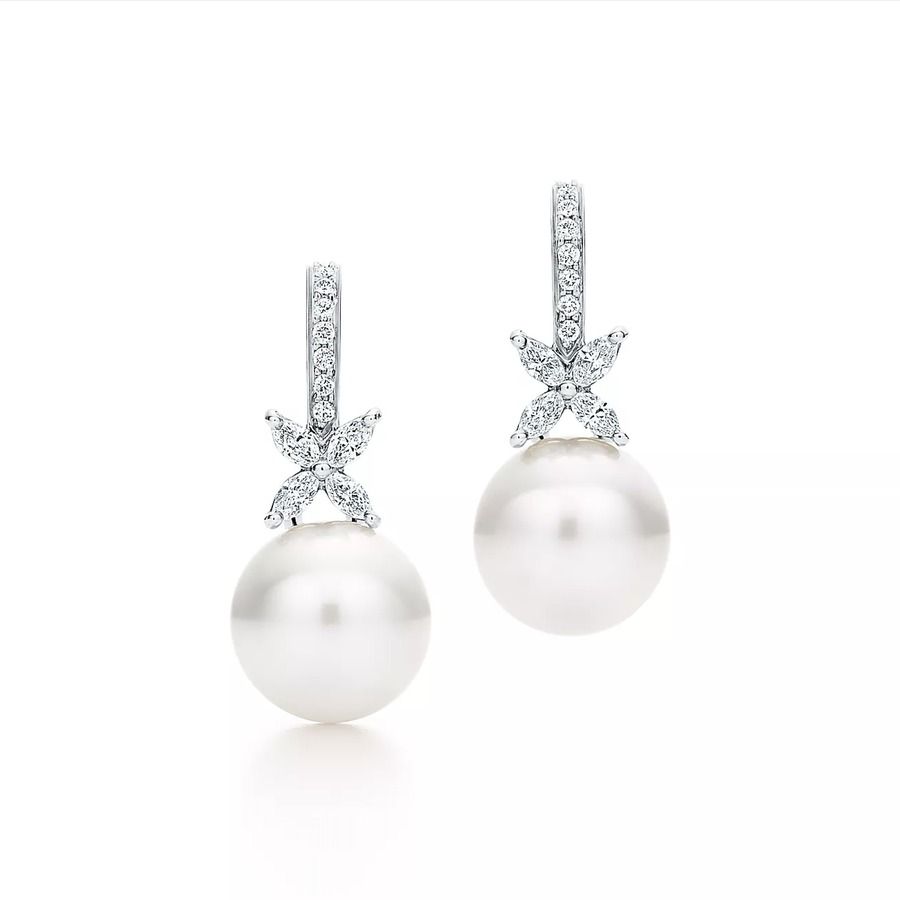 Tiffany & Co. Tiffany Victoria® Pearl and Diamond Earrings