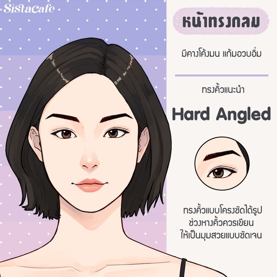ทริคเลือกทรงคิ้วหน้าทรงกลม