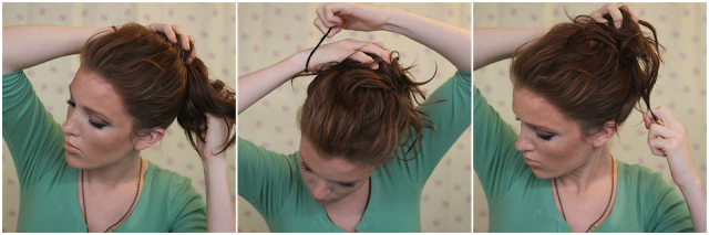 1429270591 freckled fox hair tutorial basics week series ten second top knot 3