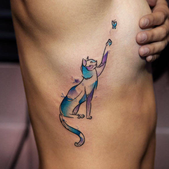 1464686480 watercolor cat tattoo 1