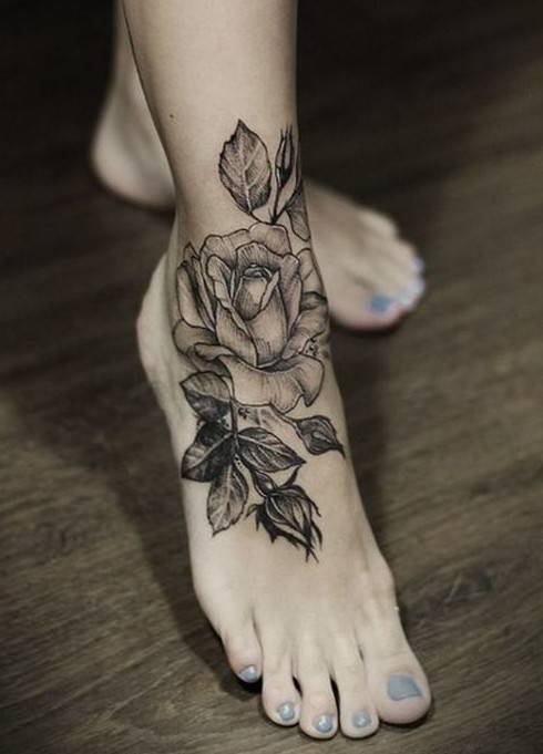 1464845103 black rose tattoo on foot