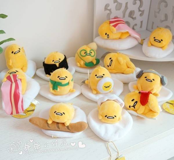 1435723153 wholesale 4 inch gudetama egg tsum tsum plush baby dolls toy cartoon mini mame petit mascot
