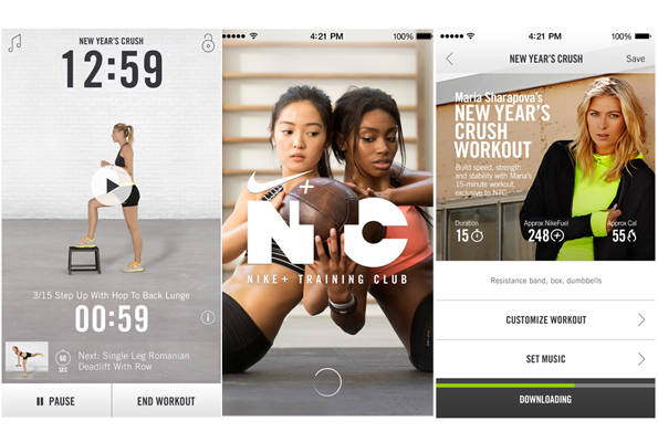application nike+ training club สอนออกกำลังกาย วีดีโอ