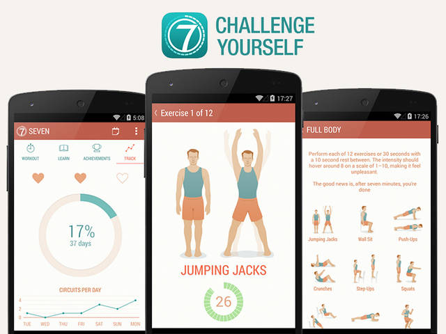 7 Minute workout application วางแผนออกกำลังกาย ลดน้ำหนัก