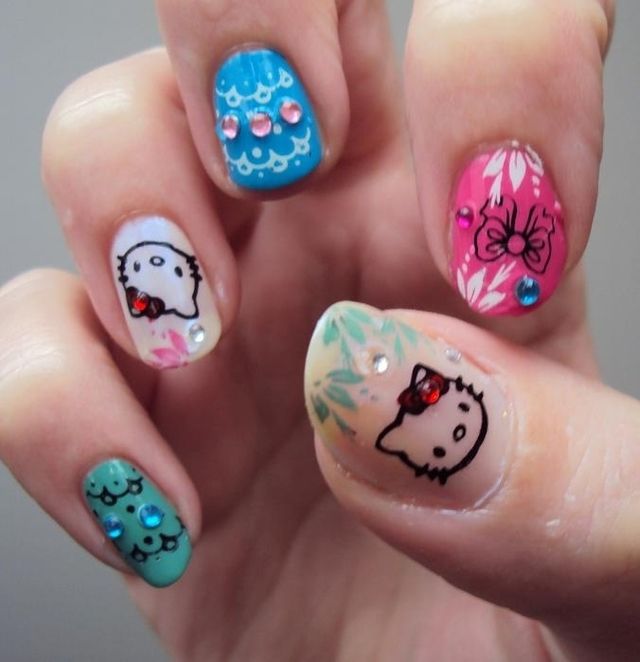 1467180180 cute hello kitty nail art with images of 2016 nail art ideas in tumblr