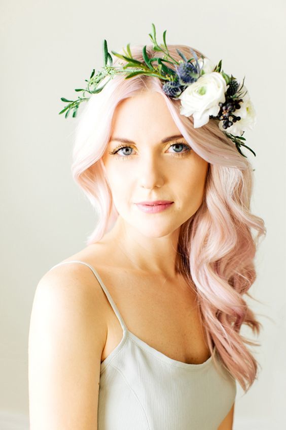 1467606568 pastel pink wedding hairstyle