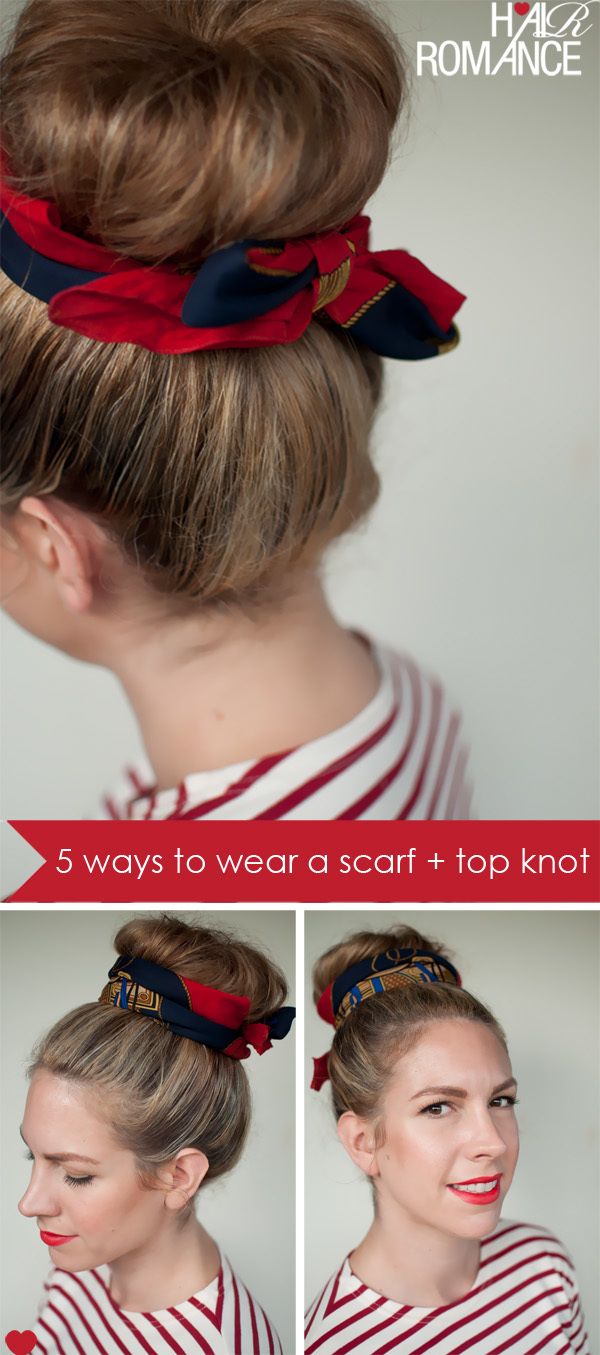 1468253274 5 ways scarf top knot hairstyle bow