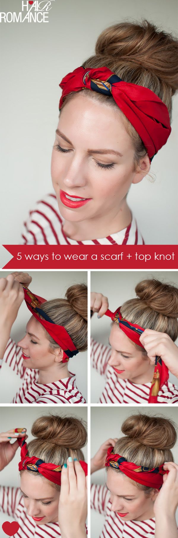 1468253313 5 ways scarf top knot hairstyle headband tutorial