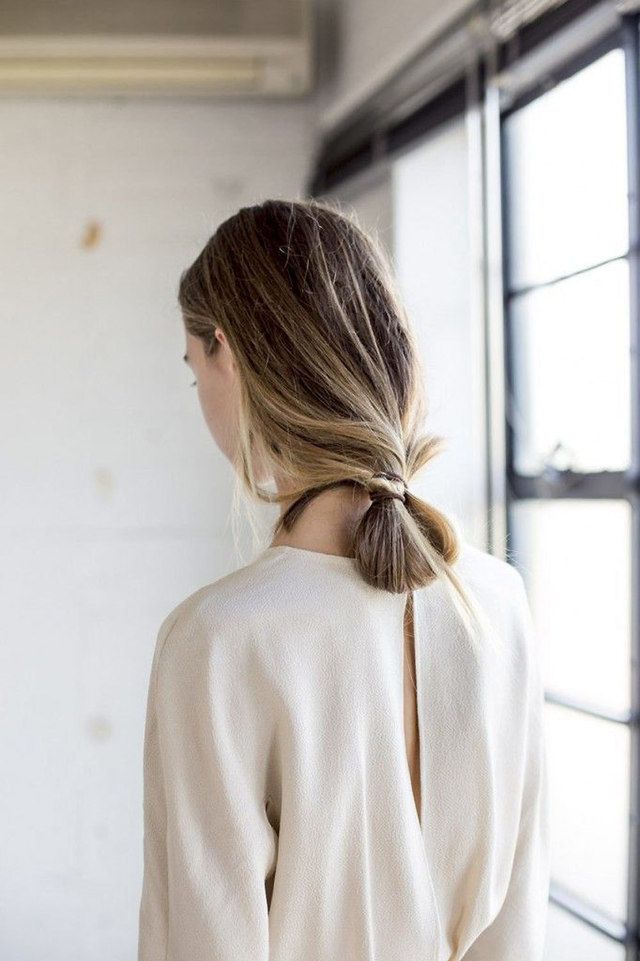 1468658725 drapey very low bun for long hair