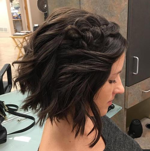 1468850851 12 messy waves and a braid formal bob hairstyle