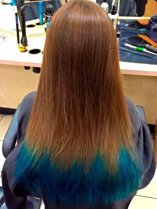 1468853727 4 chestnut brown hair with blue dip dye