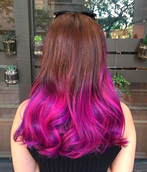 1468854385 12 purple and pink dip dye for brown hair