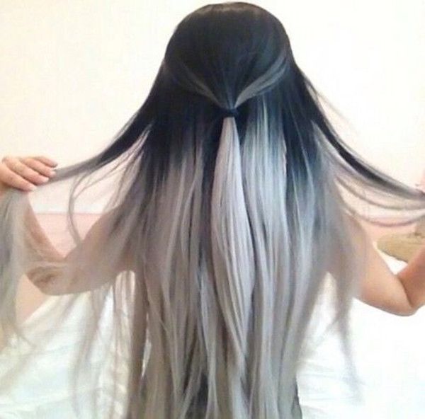 1469820030 silvery ombre color for long black hair