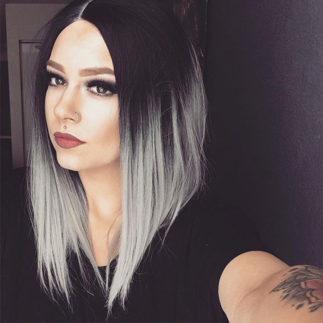 1469821588 synthetic hair short straight grey bob wig ombre lace front hand tied beyonce glueless kanekalon hair.jpg 640x640