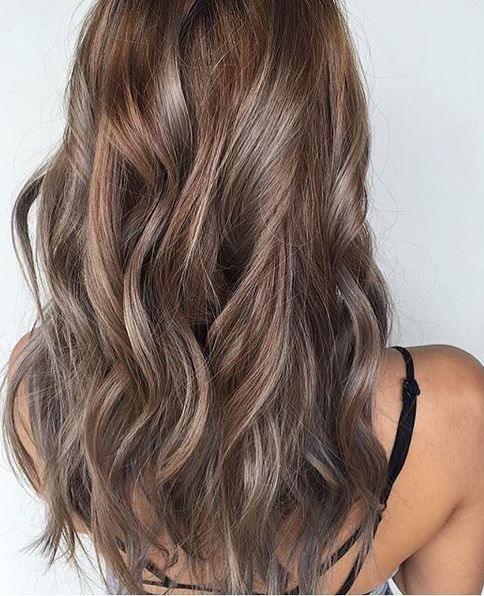 Beige and ash brunette highlights
