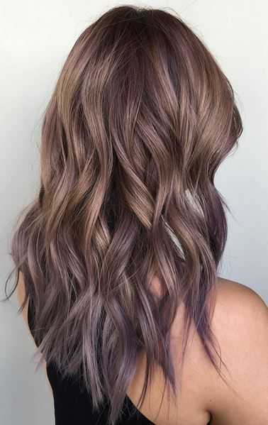 ash bronde and lilac tipped ombre