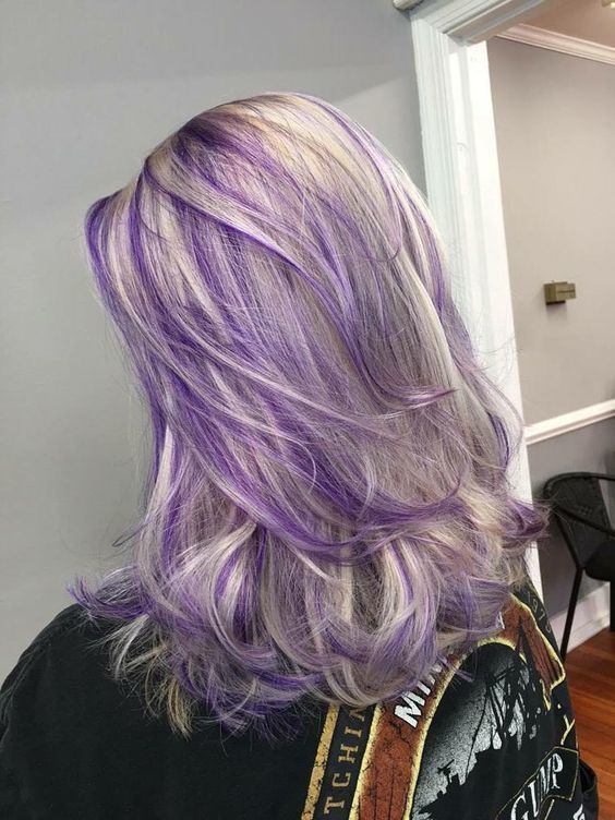 Ash blond and purple