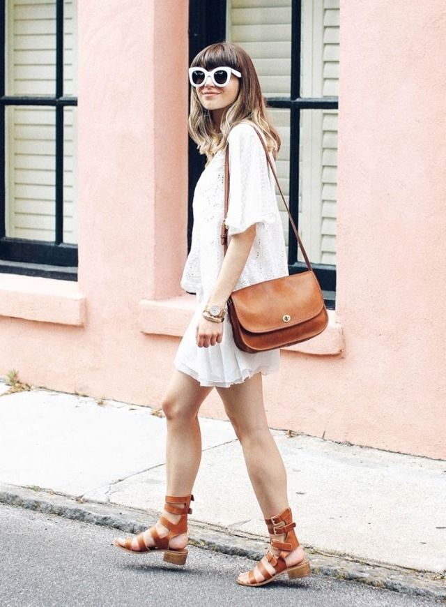 1470210184 1. saddle bag and gladiator sandals with white dress