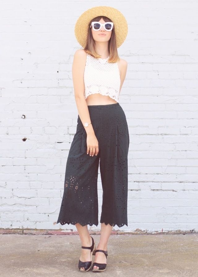 1470210281 1. straw hat with summer culottes and crop top