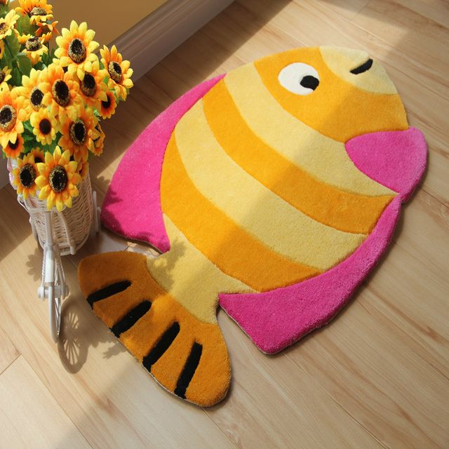 1470328265 cartoon cute fish shaped irregular doormat bath rug kidscarpet rug for home