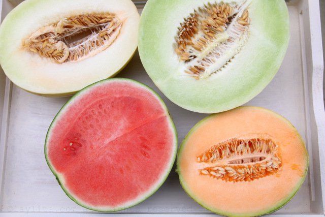 1470379689 1 variety of melons to make melon ice cubes