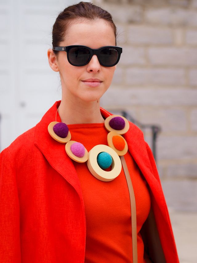 1470634479 7. red outfit with eclectic necklace