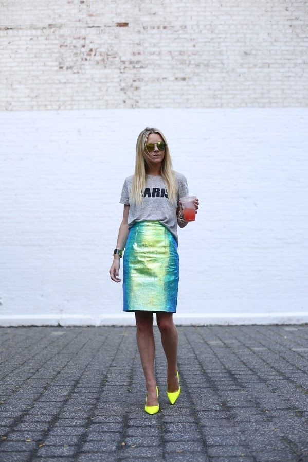 1470749844 4. yellow green skirt with neon pumps