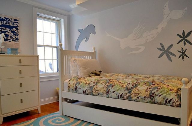 1470986221 beautiful mermaid wall mural for the small kids bedroom