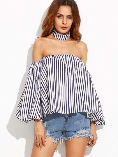 1471415590 vertical striped off the shoulder top with choker zooomberg