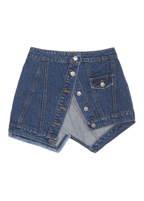 SYJP Denim wrap belt skirt