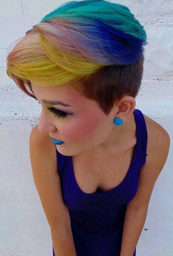 1474091842 short rainbow dyed hair