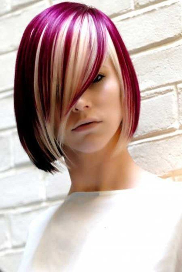 1474091930 short blonde hairstyle with henna red highlights